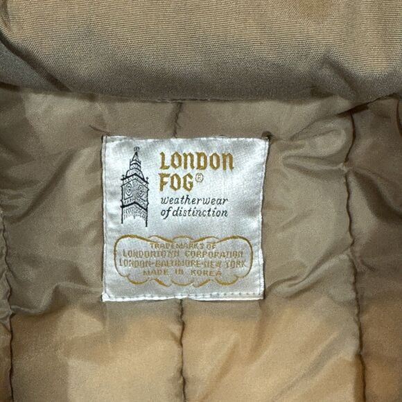 Vintage 1980s London Fog Parka 40R Big Ben Zipper Quilted Hooded Made in Korea - Picture 5 of 16